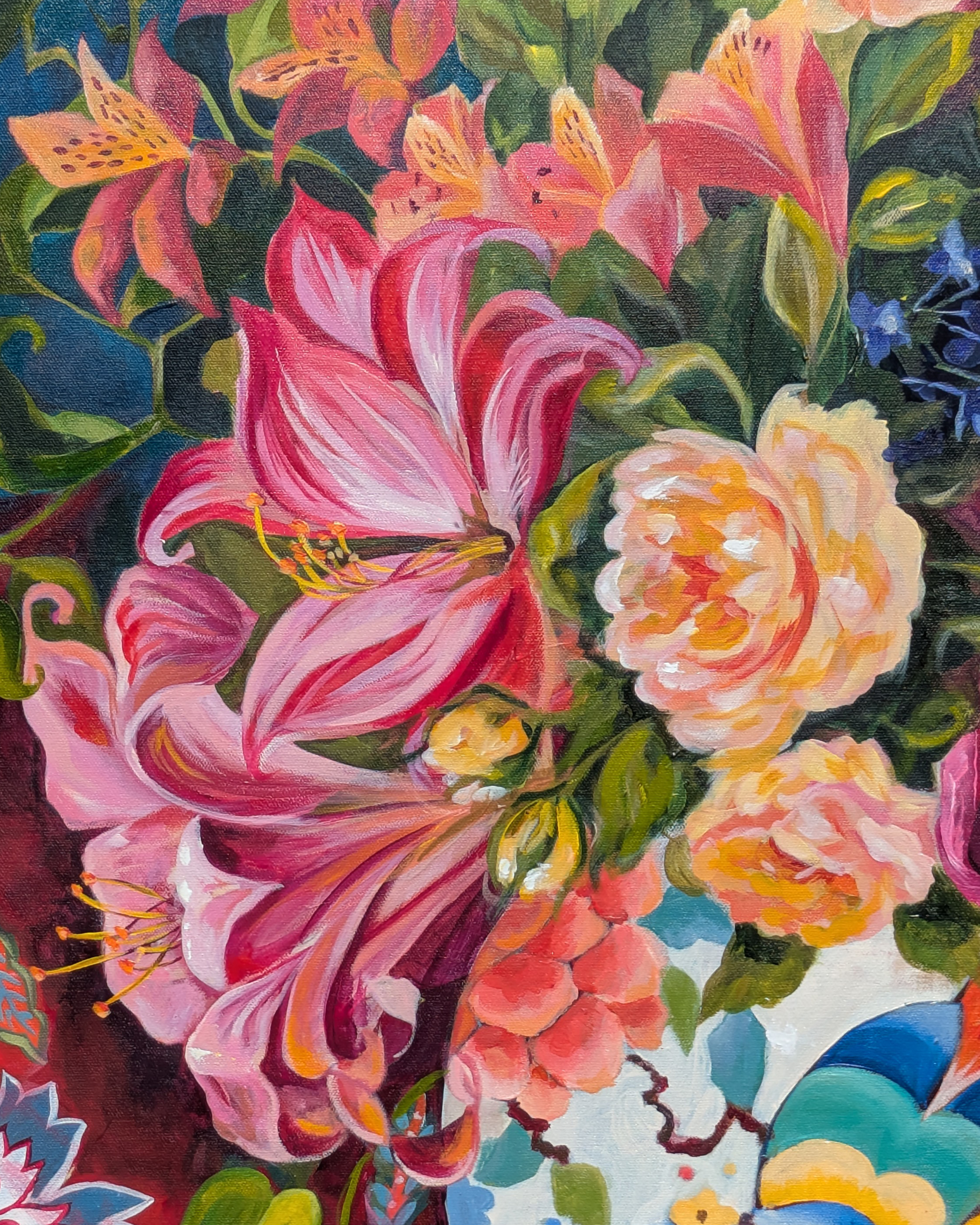 Floral Arrangement on Kenzo Scarf — view 3